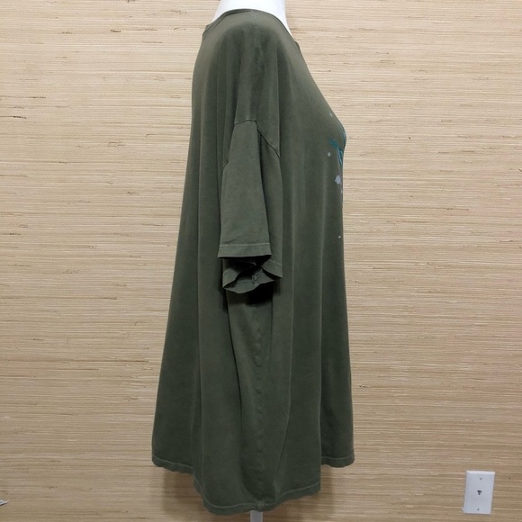 Torrid Olive Green Succulent Skull Oversized Jersey Graphic Tee Size 1 - Picture 5 of 8